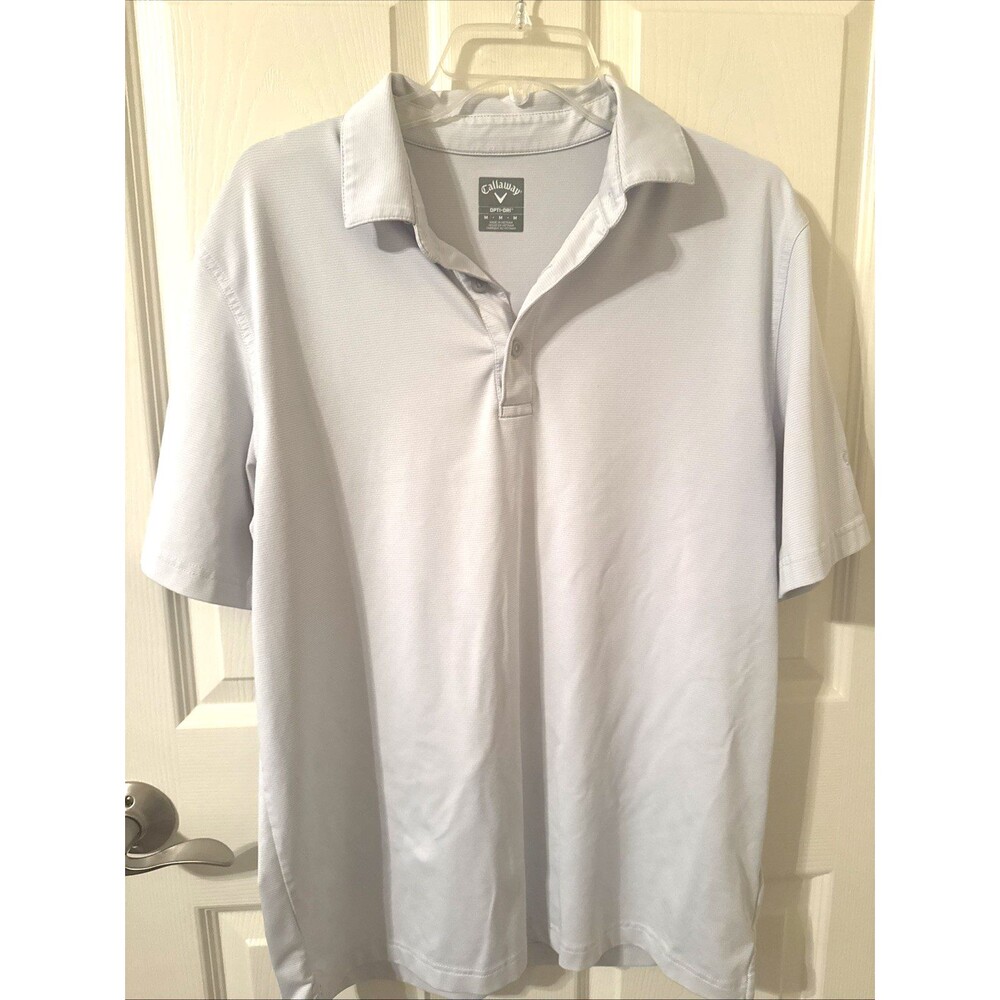Callaway Polo Shirt OPTI-Dri Golf Mens Medium Performance Stretch, Gray